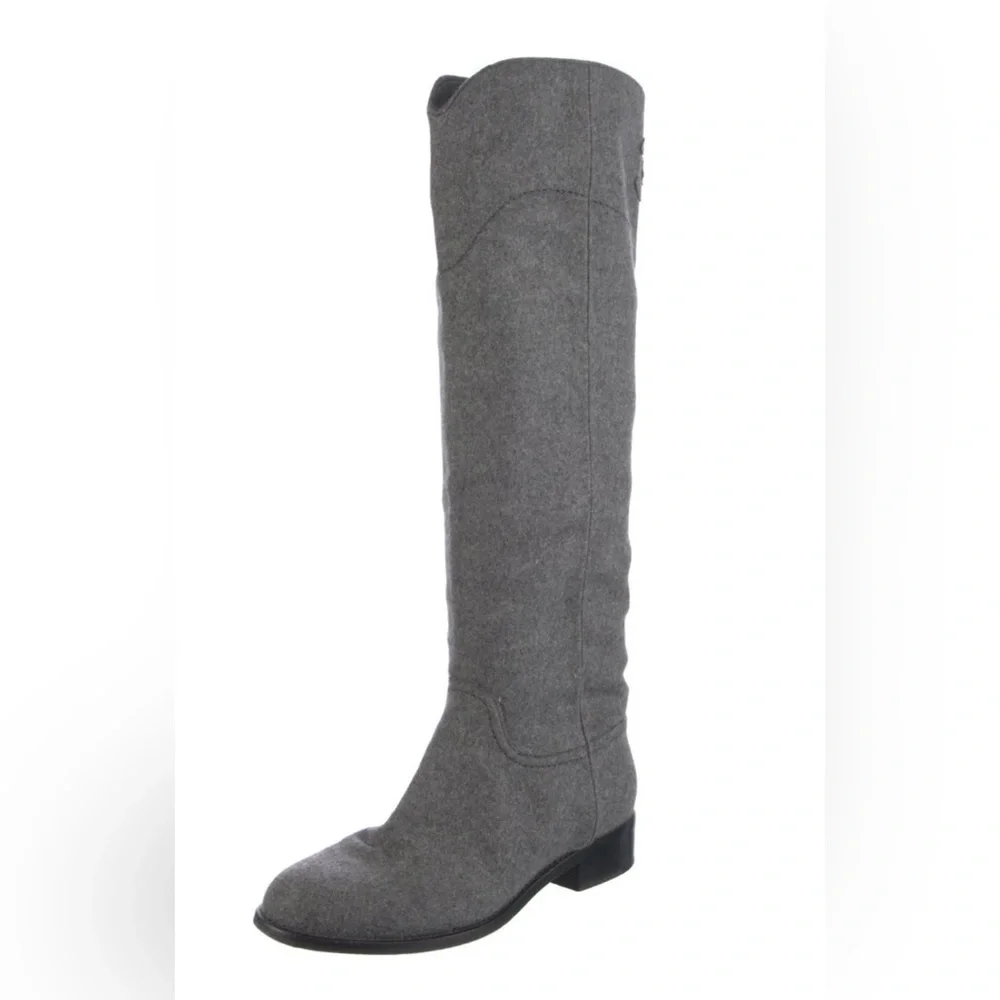CHANEL Charcoal Tall Boots
